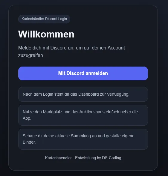 Ansicht eines Discord-Bot-Dashboards mit Steuerungsbereich